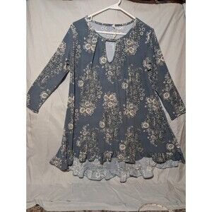 Pink Blush Blouse Curved Neckline, Size Small